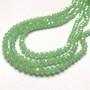Beads Czech Crystal on thread, lime matte, faceted rondelle, 6x4.5mm + -, length 38-40cm +