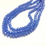 Beads Czech Crystal on Thread Dark Blue Matte with Petrol iridescence Faceted Rondelle, diameter 6x4.5mm +-, length 38-40cm +