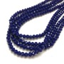 Beads Czech Crystal on fishing line dark blue matte ribbed rondelle, diameter 6×4.5 mm + -, length 38-40 cm +