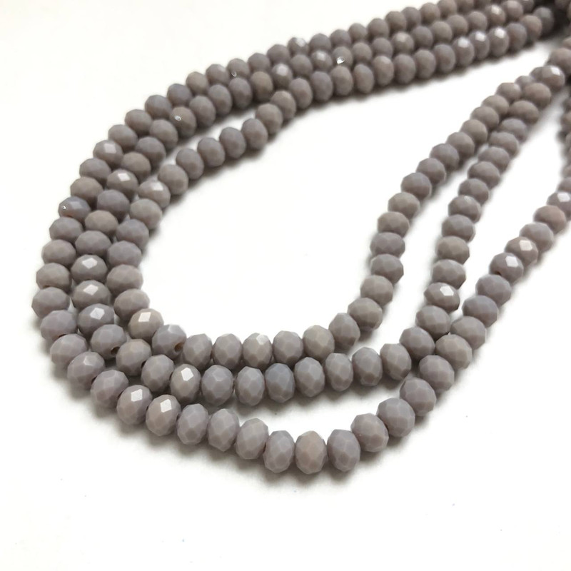 Beads Czech Crystal faceted matte rondelle on thread, diameter 6x4.5 mm + -, length 38-40 cm +