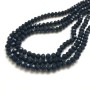 Beads Czech Crystal on Lasting Thread, dark blue matte faceted rondelle, diameter 6×4.5 mm + -, length 38-40 cm +