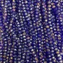 Beads Czech Crystal on a Thread Blue with Benzene Coating Faceted Rondelle, 6x5mm, length 40-43cm