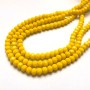 Beads Czech Crystals on Thread Yellow Matte Beveled Rondelle, diameter 6x4.5 mm + -, length 38-40 cm +