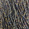 Czech Crystal Beads on Thread, Gray with Gascoat (gas) Finish, Faceted Rondelle, 6x4.5 mm +-, Length 38-40 cm +