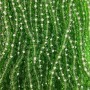 Beads Czech Crystals on Thread Green Transparent Faceted Rondelle, 6x5mm, 39 cm length
