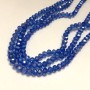 Beads Czech Crystals on a Thread Blue Transparent with Petrol Glint, faceted rondelle, diameter 6x4.5 mm +-, length 38-40 cm +