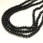 Beads Czech Crystal on thread black matte faceted rondelle, diameter 6x4.5 mm + -, thread length 38-40 cm +