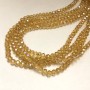 Beads Czech Glass Crystal on a Thread Orange-Peach Transparent with Gasoline Glint, faceted rondelle, 6x4.5 mm + -, length 38-40 cm