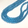 Czech Crystal Beads on Thread, dark blue transparent faceted rondelle, 6x4.5mm + -, length 38-40cm +