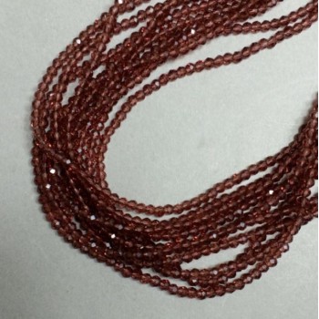 Beads Czech Crystal on a Thread Brown Transparent Faceted Rondelle, diameter 3.5×3 mm + -, length 32 cm +