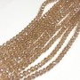 Beads Czech Crystal Champagne 6x4.5mm on Thread Transparent with Gasoline Sparkled Rondelle, length 38-40cm