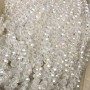 Beads Czech Crystal on Beading Thread White Transparent with Benzine Garnet Rondelle, 6x4.5mm +-, length 38-40cm +