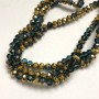 Beads Czech Crystal Emerald Clear Faceted Rondelle on Thread, 6x4.5 mm, 38-40 cm length