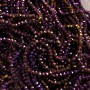 Lilac Czech Crystal Beads on Thread with Petrol Finish, Branded Rondelle, 3.5×3 mm, length 33 cm