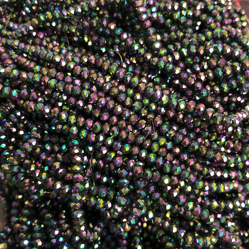 Beads Czech Crystal on a Thread with Faceted Rondelle, diameter 3.5×3 mm ±, length 36-38 cm ±