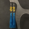 Earrings 'Tassels' with natural Citrine, diameter 10-8mm ±, length 120mm ±