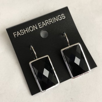 Clearance Earrings Agate Faceted Rectangular Stone 37×30mm±, length 50mm±