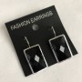 Clearance Earrings Agate Faceted Rectangular Stone 37×30mm±, length 50mm±