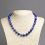 Necklace of Blue Ocean Jasper Smooth Beads 10mm Diameter, 45cm Length