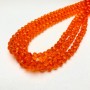Beads Czech Crystal on Thread Red-Orange Transparent Faceted Rondelle, 8x6mm + -, length 40-42cm +