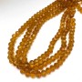 Beads Czech Crystal on Thread Dark Honey Transparent Faceted Rondelle, 8x6 mm diameter + -, length 40-42 cm +