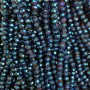 Czech Crystal Beads blue 6x5 mm with gasoline finish, round faceted rondelle, length 40 cm +