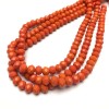 Carrot-Orange Beads Czech Crystal on Fishing Line Matte Faceted Rondelle, 8×6 mm, ~40-42 cm