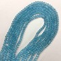 Beads Czech Crystal on Thread Blue Transparent Faceted Rondelle 6x5mm +-, length 40-42cm +