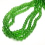 Czech Crystal Faceted Glass Beads on Thread, Light Green Transparent Rondelle, 8x6mm, length 40-42cm