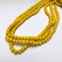 Beads Czech Crystal on Mono Thread Yellow Matte Faceted Rondelle, diameter 8×6 mm + -, length 40-42 cm +