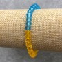 Elastic bracelet with Czech crystal Ukraine faceted rondels, 6x4 mm, length 18 cm