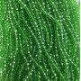 Beads Czech Crystal on thread green transparent faceted rondelle, diameter 6x5mm + -, length 38cm +