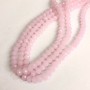 Beads Czech Crystal on thread delicate pink matte faceted rondelle, 8x6 mm diameter +-, thread length 40-42 cm +