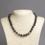 Natural Brown Agate Bead Necklace, Smooth Round Beads 10mm diameter ±, Length 45cm ±