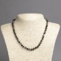 Necklace of natural brown agate with smooth round beads, diameter 6 mm±, length 45 cm±