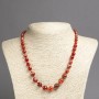 Necklace of orange agate beads, smooth round beads with natural size variation, diameter 6-10 mm, length 45 cm
