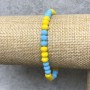 Elastic Bracelet with Czech Crystal Ukraine Beaded Rondelle, 6x4 mm, length 18 cm