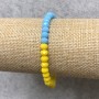 Bracelet on elastic with Czech Crystal Ukraine faceted rondelle, 6×4 mm diameter, length 18 cm