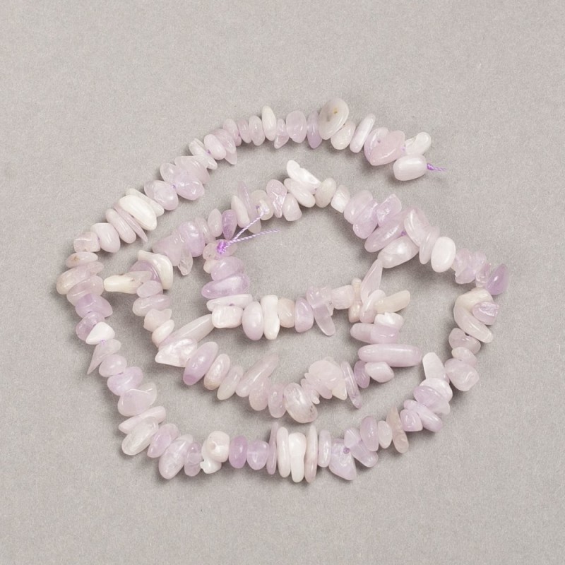 Kunzite Beads on Thread, Natural Kunzite Chunk 8x3mm, 39cm Length
