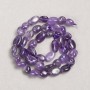 Amethyst Beads on Thread, natural stone, faceted, diameter 9x11mm, length 40cm
