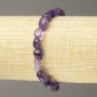 Elastic bracelet with natural Amethyst, faceted beads, 10x7mm diameter