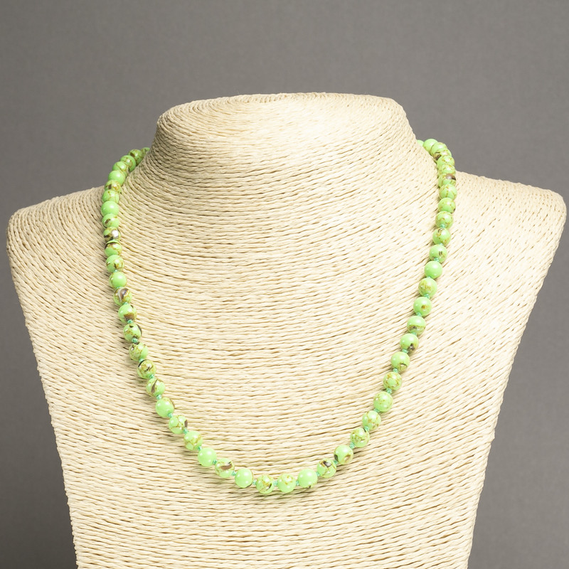 Emperor Jasper Salad Green (raw) Smooth Round Beads, diameter 6mm±, length 45cm±