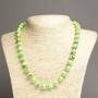 Emperor Jade Jasper Necklace (Salmon) smooth round beads, diameter 10mm ±, length 45cm ±