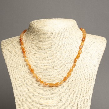 Necklace with Pink Aventurine - faceted beads, diameter 6x8mm, length 45cm