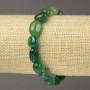Elastic Bracelet with Natural Stone Green Agate Bead, faceted, diameter 8×12(±)mm
