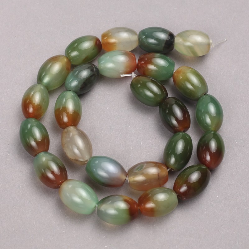 Brazilian Agate Beads onThread Smooth Oval 16×12 mm, length 38 cm