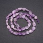 Amethyst natural stone beads, tumbled, 8x10 mm approx., length 38 cm