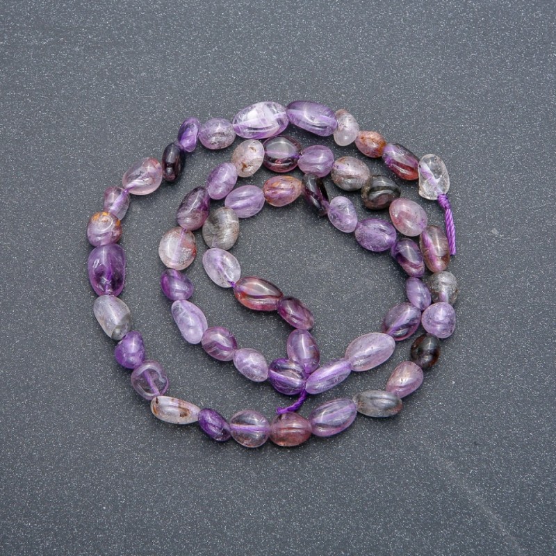 Amethyst Beads on Thread – Amethyst Faceted Beads 7×5 mm, 40 cm Length +
