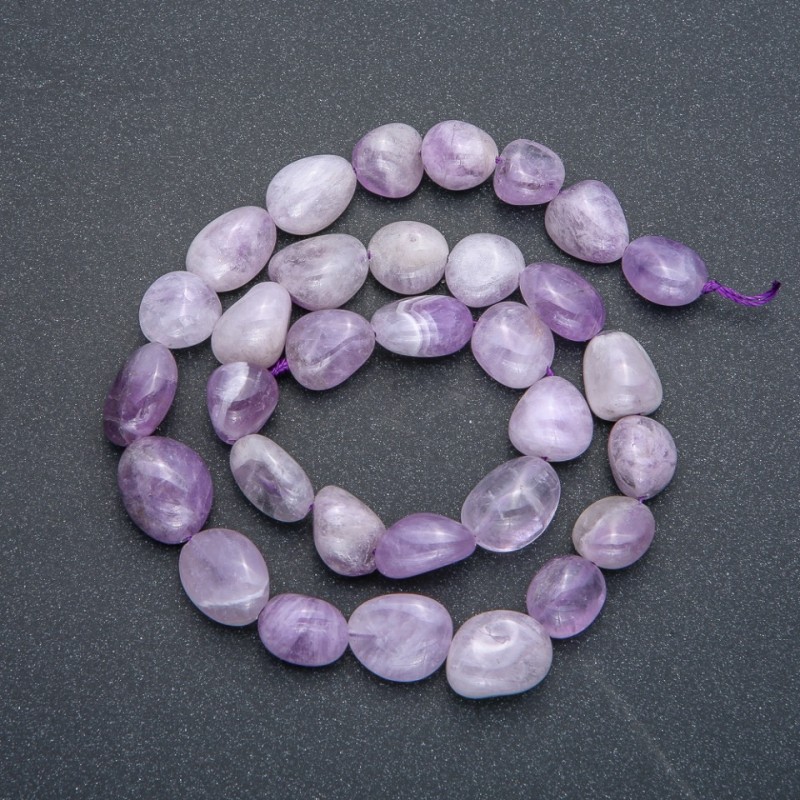 Amethyst Beads on Thread, Faceted, 14x10 mm, 40 cm length (+)