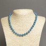 Emperor Jasper Blue (polished) smooth bead necklace, diameter 8mm±, length 45cm±